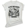thumbnail image 1 of Life Behind Bars Bike T-shirt, Unisex Women's Men's Bicycle Cycling Mountain Bike Exercise Outdoors, Heather Ash, X-Small, 1 of 6