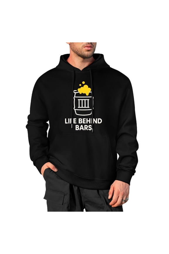 Life Behind Bars Celebrating The Joy Of Craft Beer Men's Pullover Sweatshirt Hoodie, Big & Tall Options Available Large