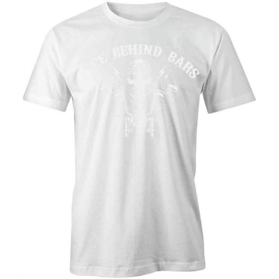 Life Behind Bars T-Shirt | Cool Motorcycle White Tee Gift