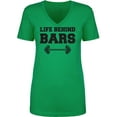 thumbnail image 1 of Life Behind Bars Womens V-Neck T-Shirt, 1 of 2