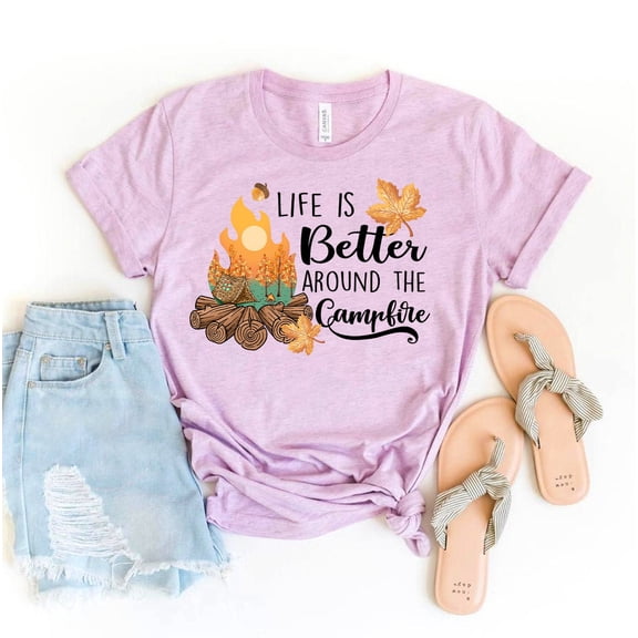 Life Is Better Around The Campfire T-shirt, Mountain Shirt, Camping, Nature Lover Top, Vacation Tee, Happy Camper Shirts, Hiker T-Shirt All Size S-5Xl