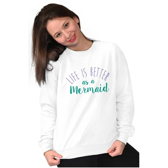 Life Better As Mermaid Beach Lover Women Plus Size Crewneck Sweatshirt Brisco Brands 4X