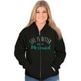 thumbnail image 1 of Life Better As Mermaid Beach Lover Womens Plus Size Graphic Zipper Hoodie Brisco Brands 2X, 1 of 5