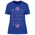 thumbnail image 1 of Life Better At The Beach Doodles T-Shirt Women -Image by Shutterstock, Female x-Large, 1 of 2