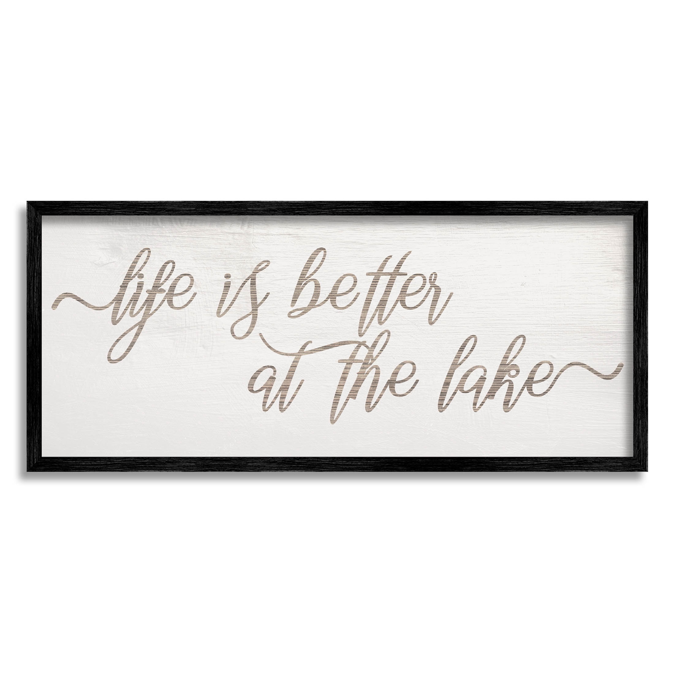 Life Better At The Lake Phrase Inspirational Graphic Art Black Framed Art Print Wall Art