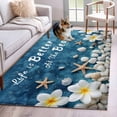 thumbnail image 1 of Life Is Better At The Beach Area Rugs 4x6 ft Summer Ocean Starfish Flower Seashell Washable Rug Non Slip Indoor Carpet Absorbent Floor Mat for Living Room Bedroom Dining Room, 1 of 9