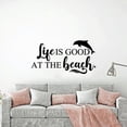 thumbnail image 1 of Life Is Better At The Beach - Beach Life Quotes Waves Dolphin Silhouette Vinyl Wall Sticker Wall Art Decal Beach Area Ocean Vibes Design Beach House Home Decor Stickers Decoration Size (6x10 inch), 1 of 3