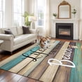 thumbnail image 1 of Life Is Better at The Beach Large Area Rugs 6x9 ft Wood Grain Starfish Shell Summer Washable Rug Non Slip Indoor Carpet Absorbent Floor Mat for Living Room Bedroom Dining Room, 1 of 9
