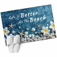 thumbnail image 1 of Life Is Better At The Beach Rectangle&nbsp;Area Rug&nbsp;2x3 ft Summer Ocean Starfish Flower Seashell Washable Rugs for Living Room, Non Slip Soft Carpet for Bedroom Entryway Dining Room, 1 of 9