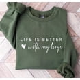 thumbnail image 1 of Life Is Better With My Boys Sweatshirt And Hoodie, Mom Of Boys Sweatshirt, Mom Of Boys Crewneck, Mom Of Boys Shirt, Boy Mom Shirt, Mama Sweatshirt All Size S-5XL, 1 of 5