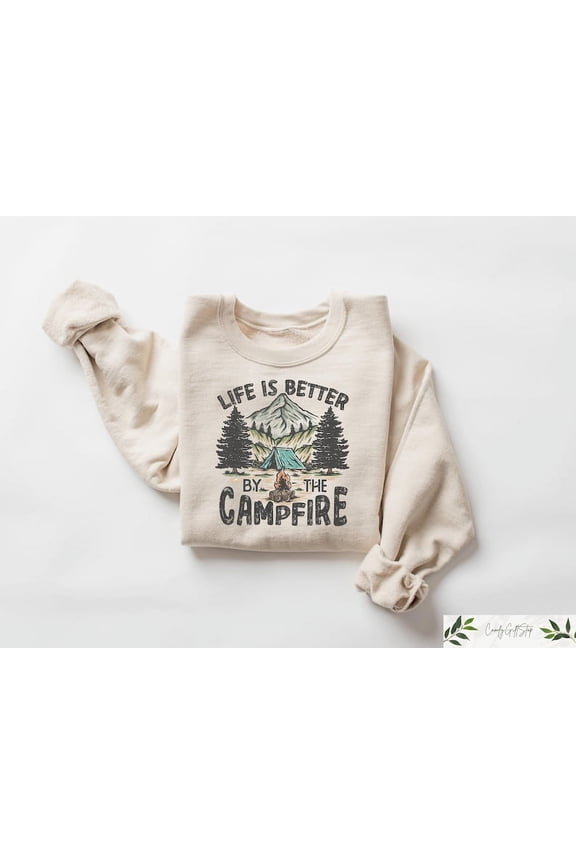 Life Is Better By The Campfire, Camp Crew T-Shirt, Camp Fire Shirt, Camping Squad Tee, Bonfire Nights Shirt, Happy Camping Shirt, Camper Shirt TH210512