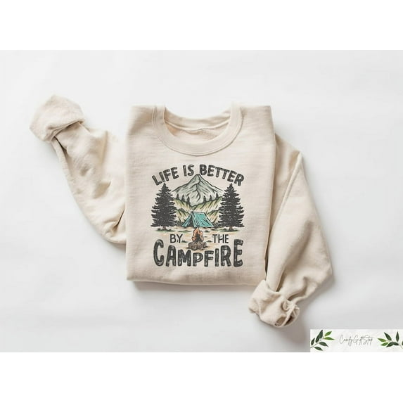 Life Is Better By The Campfire, Camp Crew T-Shirt, Camp Fire Shirt, Camping Squad Tee, Bonfire Nights Shirt, Happy Camping Shirt, Camper Shirt TH210512