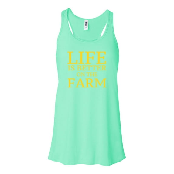 "Life Is Better On The Farm, Farm Tank Top, Farm Racerback, Soft Bella Canvas, Women's Farm Shirt, Country Concert Shirt, Concert Tank Top, Peach, SMALL"