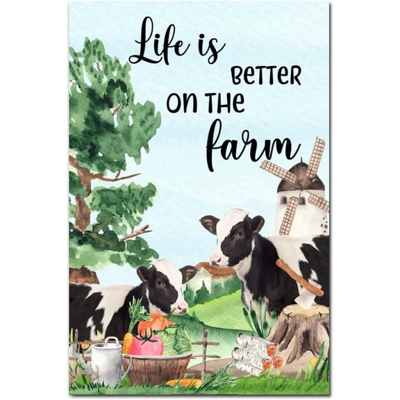 Life Is Better on The Farm Wood Sign Farm Animals Horse Watercolor Rustic Wooden Board 12x8in Retro Country Wall Hanging Plaque Chic Wooden Signs Decor for Door Outdoors Bar Bedroom