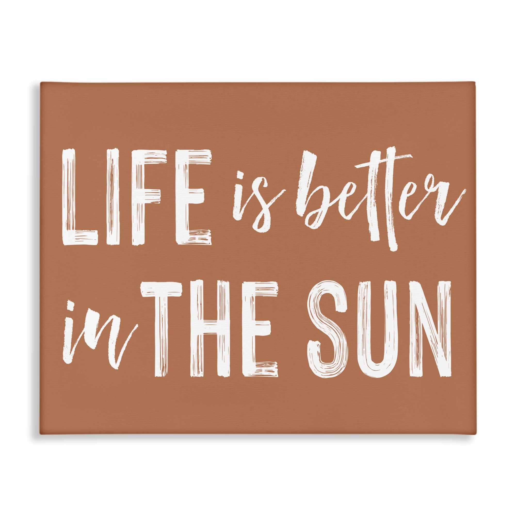 Life Better In Sun Brown Canvas Wall Art, design by Lettered and Lined