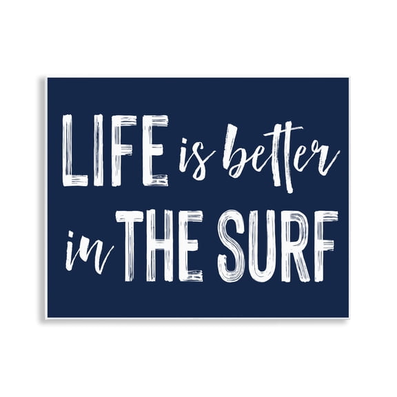Life Better In Surf Wall Plaque Art, design by Lettered and Lined