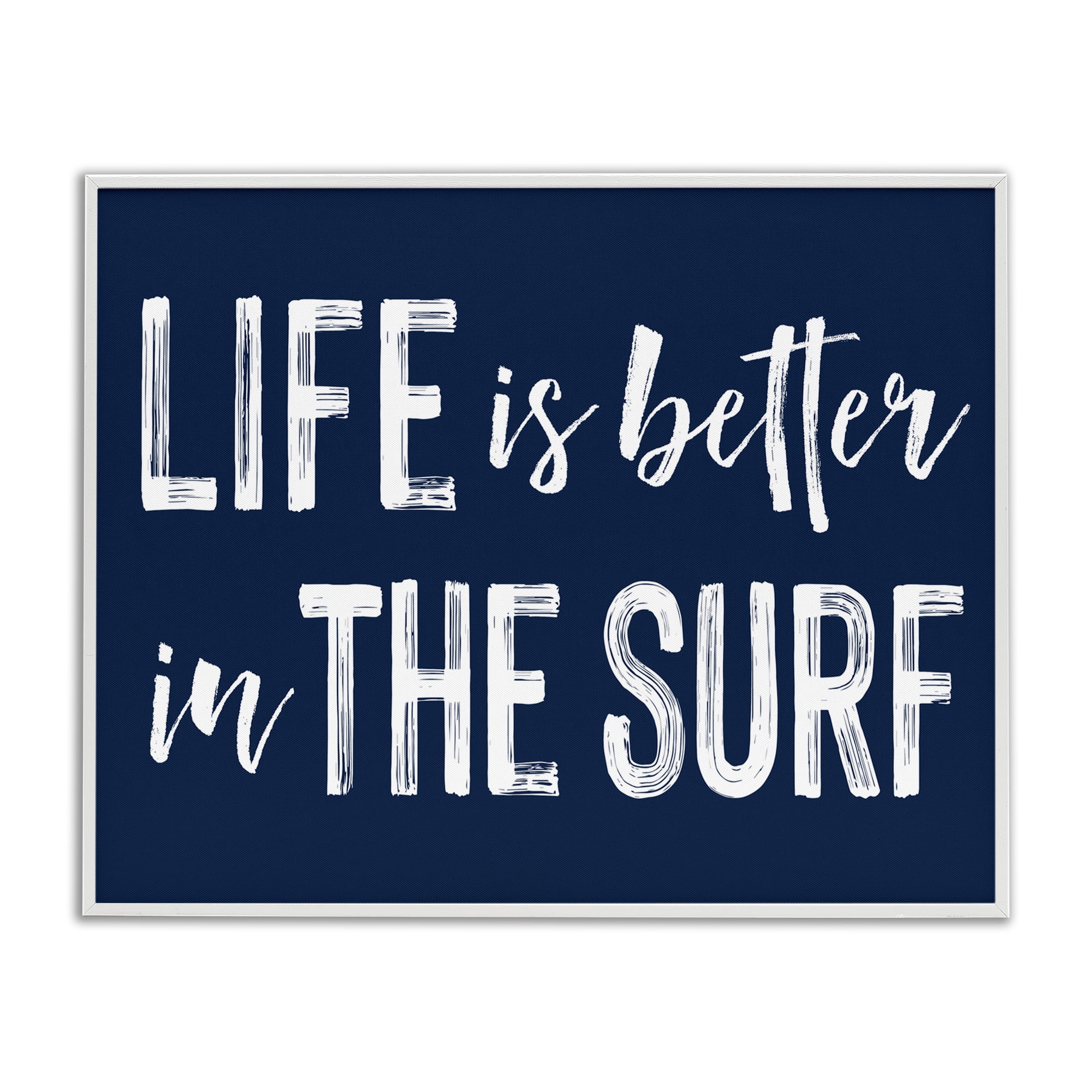 Life Better In Surf White Framed Giclee Art, design by Lettered and Lined