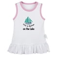 thumbnail image 1 of Life is Better on the Lake Funny Dresses For Baby, Newborn Babies Skirts, Infant Princess Dress, 0-24M Kids Graphic Clothes (White Sleeveless Dresses, 12-18 Months), 1 of 4