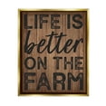 thumbnail image 1 of Life Better On Farm Rustic Sign Inspirational Graphic Art Metallic Gold Framed Art Print Wall Art, 1 of 6