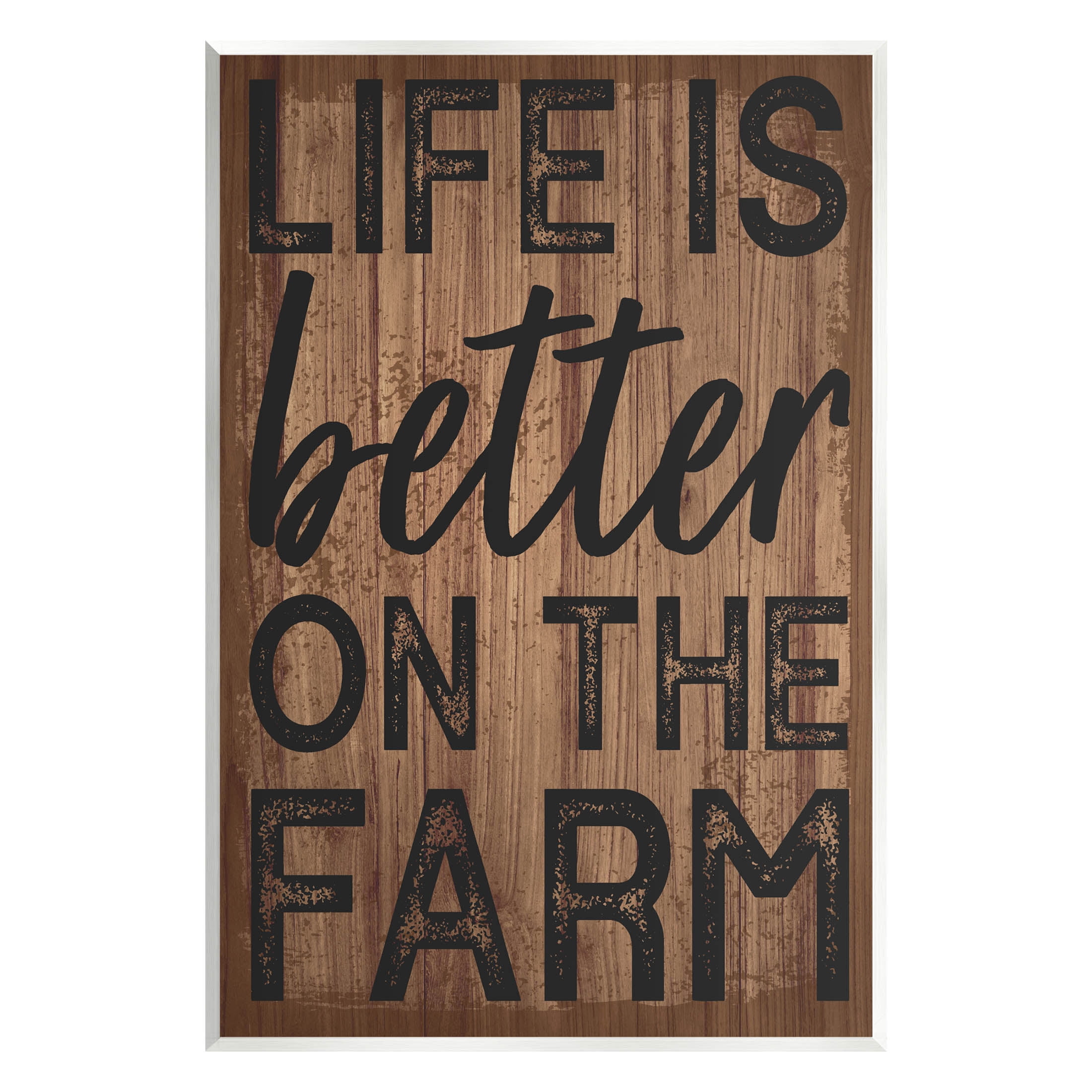 Life Better On Farm Rustic Sign Inspirational Graphic Art Unframed Art Print Wall Art