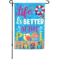 thumbnail image 1 of Life Better Pool Summer Flip Flop Garden Flag Double Sided Vertical Decoration Yard Small Flag For Outside Holiday Seasonal Outdoor, 1 of 5