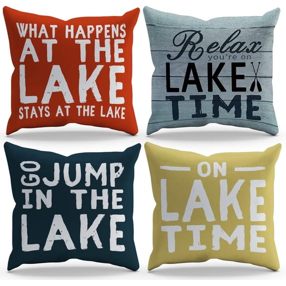 Life is Better On The Porch Throw Pillow Cover Pillowcase 18x18 Inch Set of 4 Decor for Farmhouse Porch Bench Pillow Room Bed Sofa, Porch Decor, Porch Rules Pillow, Gifts Housewarming