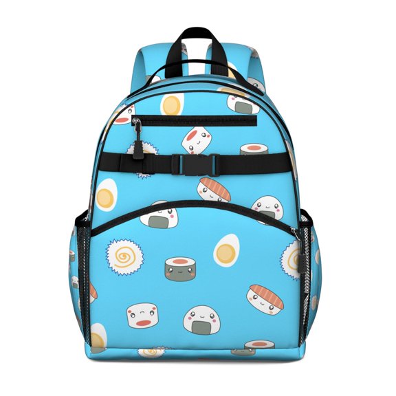 Life is Better with Sushi Student Backpack Featuring Colorful Sushi and Roll Prints Spacious and Water-Resistant School Backpack Adjustable Chest Strap and Padded Shoulders