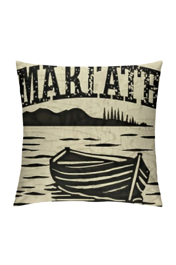 Life is Better at The Lake House Decorative Throw Pillow Cover Lakehouse Retro Paddle Boat Decoration, Summer Farmhouse Pillowcase Cushion Case Home Decor for Sofa Couch