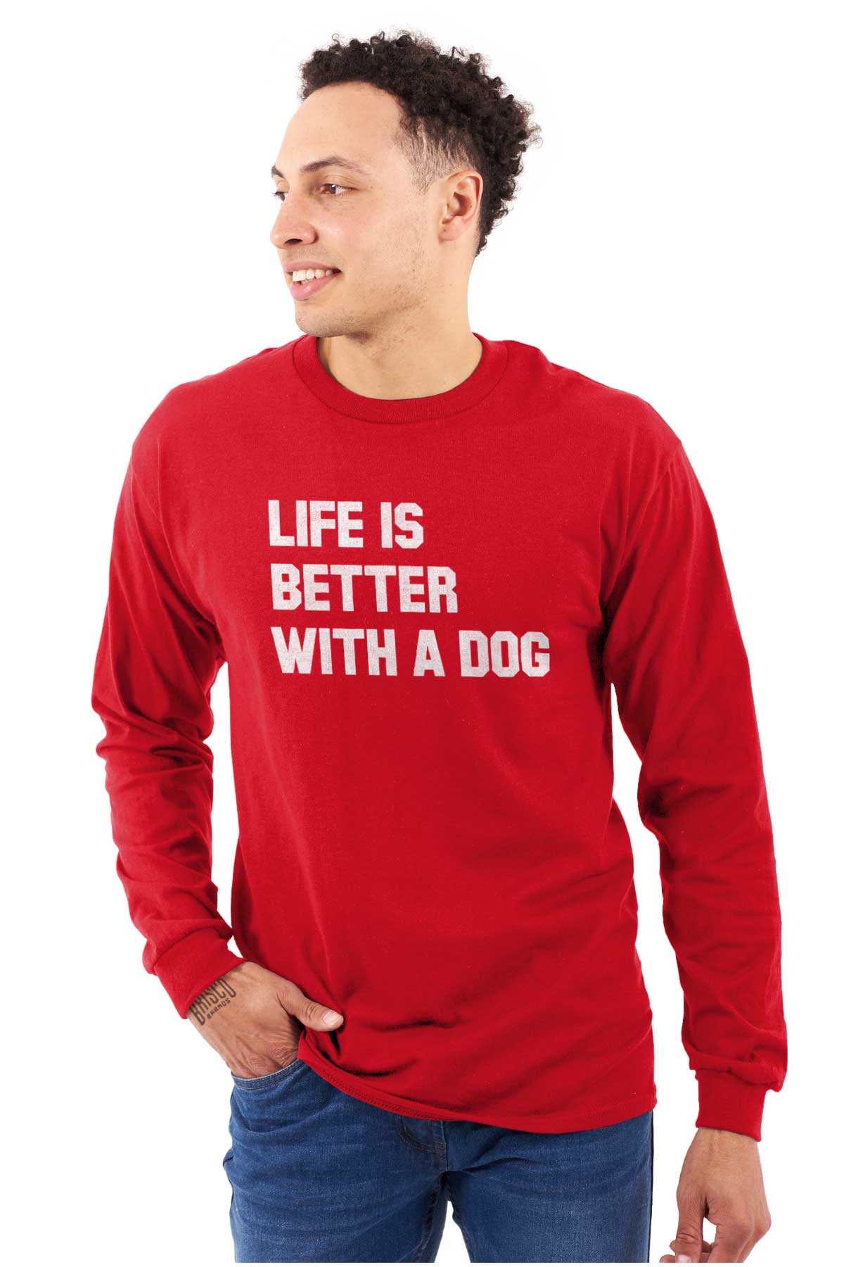 Life Better With Dog Pet Owner Puppy Long Sleeve TShirt Men Women