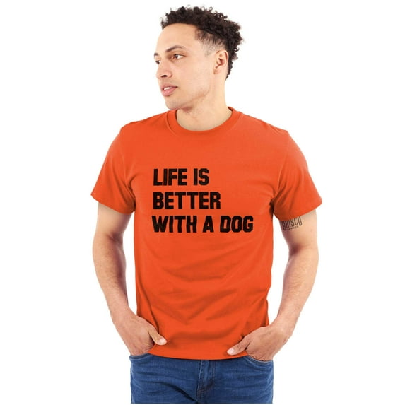 Life Better With Dog Pet Owner Puppy Plus Size Crewneck Graphic Tee Shirt Brisco Brands 2X