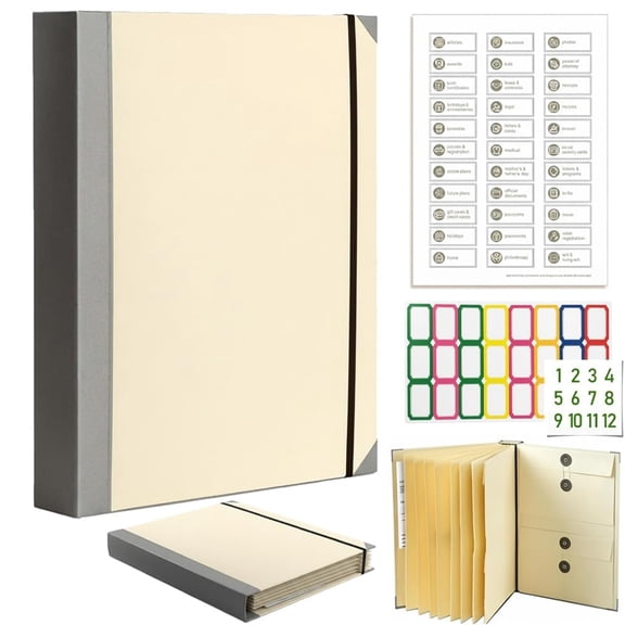 The Life Book Document Organizer, Binder for Important Documents, 2026 New The Folio in Case I Die Binder, Family Emergency Planner, End of Lifeorganizer Paper File Folio Organizer with Labels