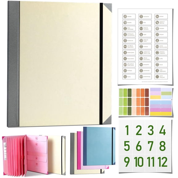 The Life Book Document Organizer - Binder for Important Documents, 2026 New Portable Multi-Pocket Filing Folder, for Storing Certificates, Passports, Photos, and Letters (Blue 2in)