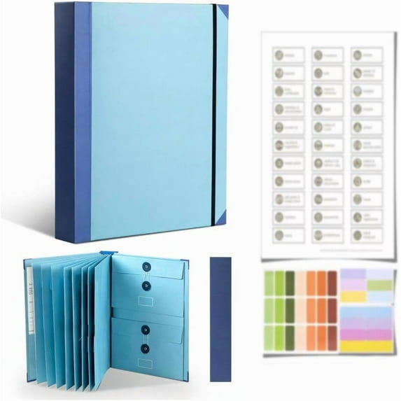 The Life Book Document Organizer - Binder for Important Documents, in Case I Go Missing Binders, Folio Document Organizer, Life Books if I Die Binders to Storing Papers, Certificates(Blue)
