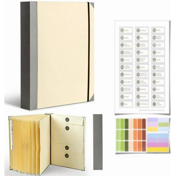 The Life Book Document Organizer - Binder for Important Documents, in Case I Go Missing Binders, Folio Document Organizer, Life Books if I Die Binders to Storing Papers, Certificates