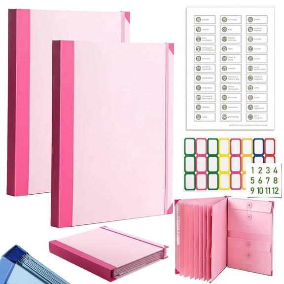 The Life Book Document Organizer - Binder for Important Documents, The Folio in Case I Die Binder, Family Emergency Planner, End of Lifeorganizer Paper File Folio Organizer with Labels(Blue)