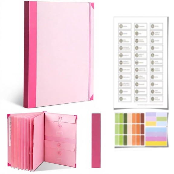 The Life Book Document Organizer - Binder for Important Documents, The Folio in Case I Die Binder, Family Emergency Planner, End of Lifeorganizer Paper File Folio Organizer with Labels(Blue)