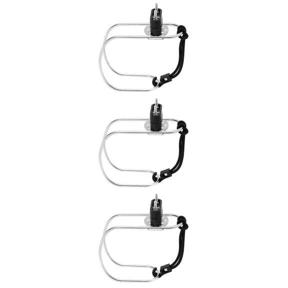 Nicehomfit Horseshoe Lifebuoy Bracket Stainless Steel Black for Home Use