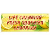 Life Changing Lemonade 13 oz Banner | Non-Fabric | Heavy-Duty Vinyl Single-Sided With Metal Grommets
