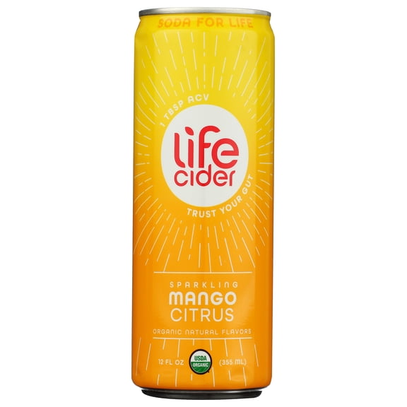 Life Cider - Water Sparkling Acv Mango Citrus - 12 Fo, Case of 12
