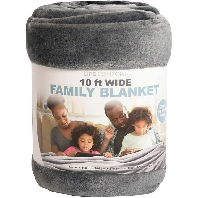 Life Comfort Soft Plush King Size Extra Large Family Blanket 10ft for