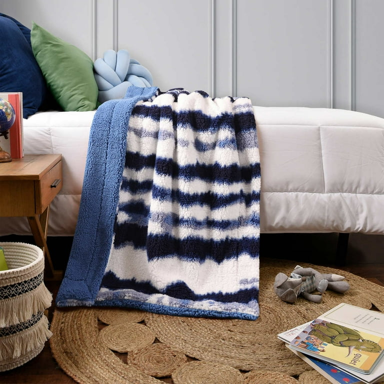 Life Comfort Kids Ultimate Sherpa Fleece Throw Blanket Blue 40 x 50