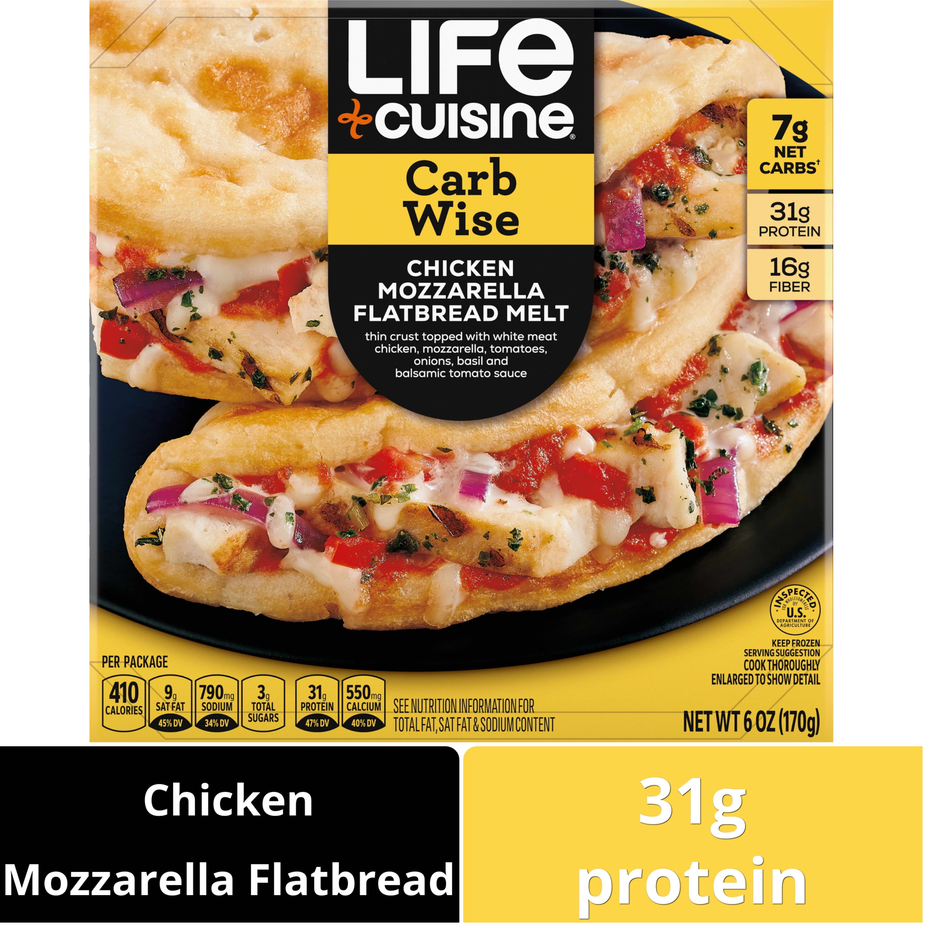 Life Cuisine Frozen Sandwich Cauliflower Crust Chicken Mozzarella Piada