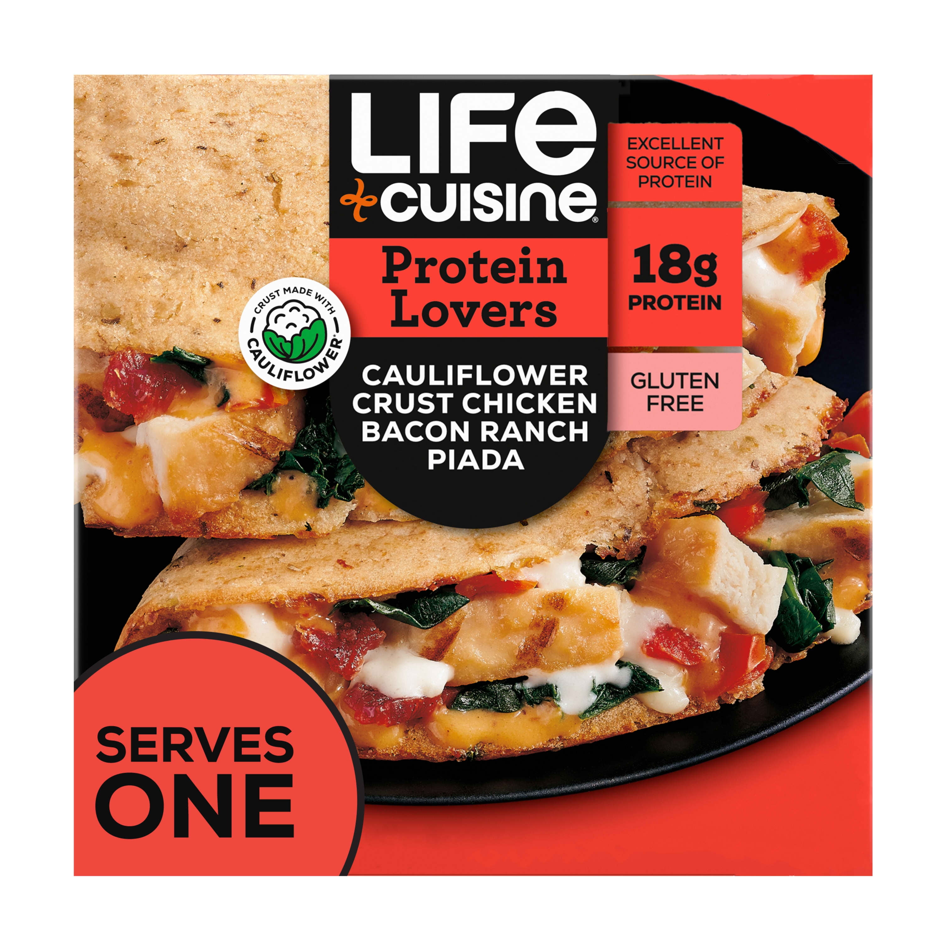 Life Cuisine Gluten Free Chicken Bacon Ranch Piada Cauliflower Crust