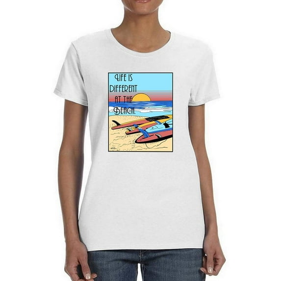 Life Different Beach Vintage Shaped T-Shirt Women -Image by Shutterstock, Female Small