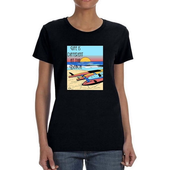 Life Different Beach Vintage Shaped T-Shirt Women -Image by Shutterstock, Female XX-Large