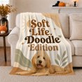 thumbnail image 1 of Life Doodle Edition Goldendoodle, Playful Pet Portrait Pattern, Warm Flannel Blanket for Living Room and Bedroom, Dog Lovers Thanksgiving Gift, Pet Lover Home Decor, 1 of 9