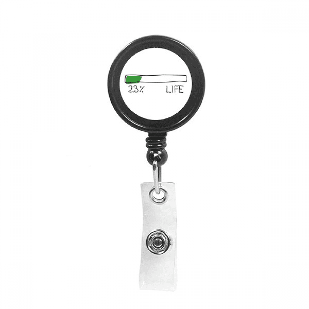 Life Energy Progress Bar 23 Percent Youth Young Retractable Keychain Badge Holder ID Badge