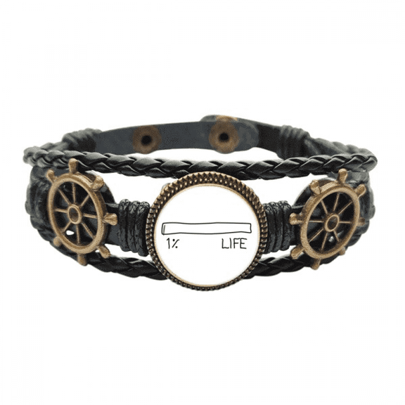 Life Energy Progress Bar Hundredth Newborn Baby Leather Braided Ocean Bracelet Wristband
