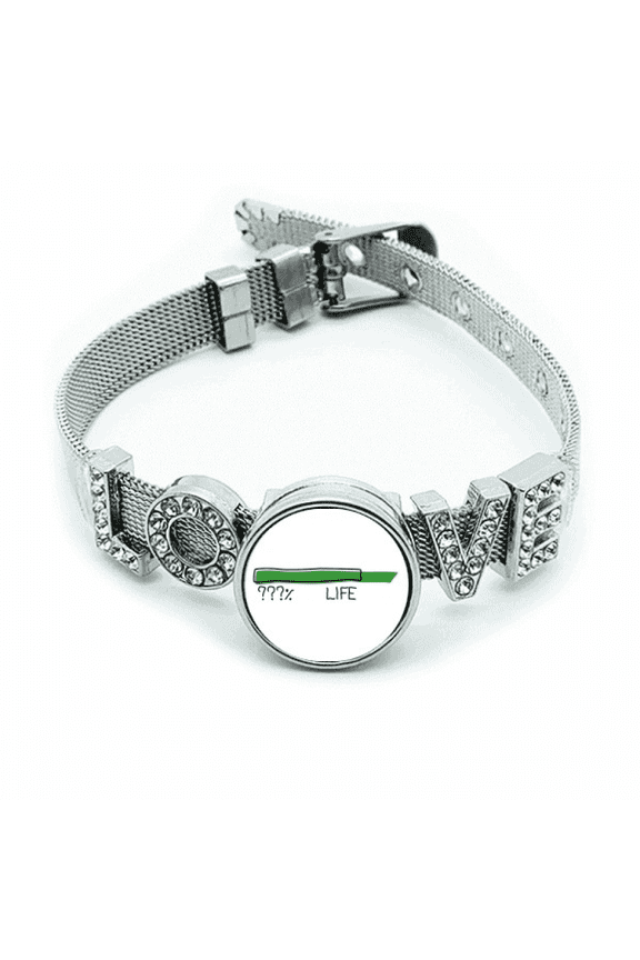 Life Energy Progress Bar Percent Unknown Future Immortality Bracelet Wristband Crystal Love Adjustable Bangle