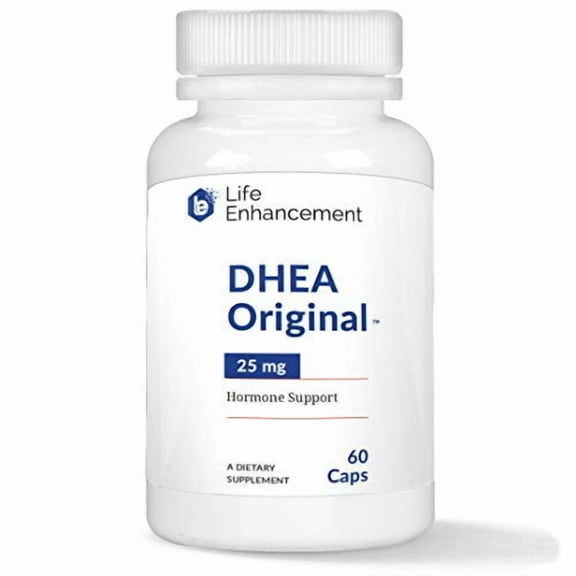 Life Enhancement DHEA Original | Hormone Balance for Men and Women | 25 mg DHEA with 4 mg Vitamin C for Improved Bioavailability | 60 Servings